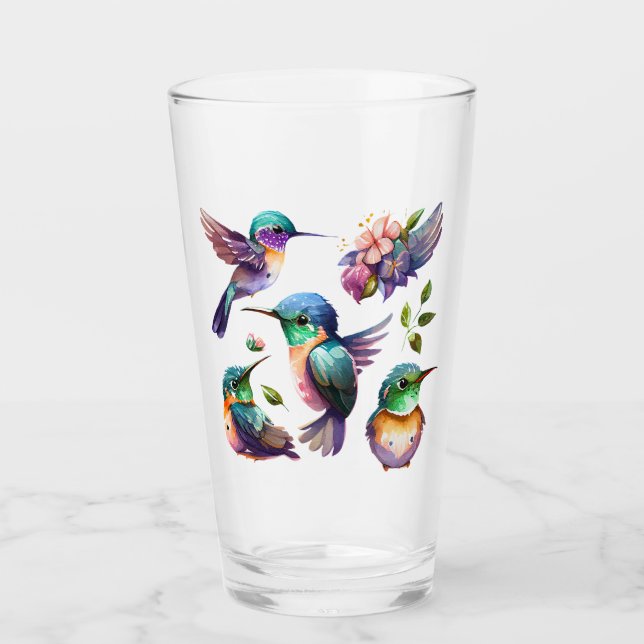 Verre De beaux colibris pour les amateurs d'oiseaux (Devant)