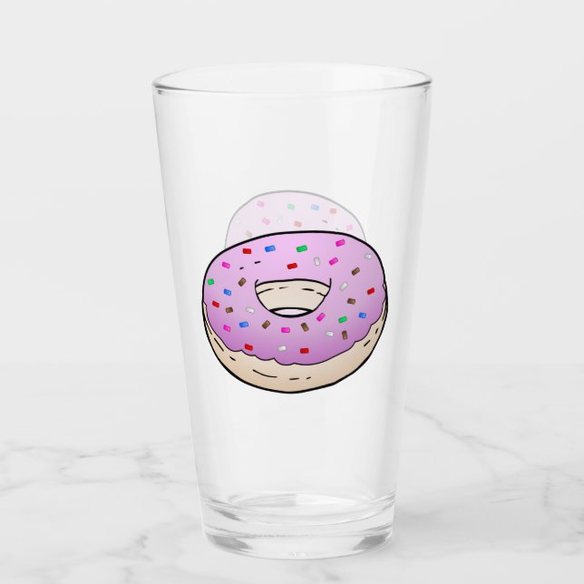 Verre de beignet glacé rose (Devant)