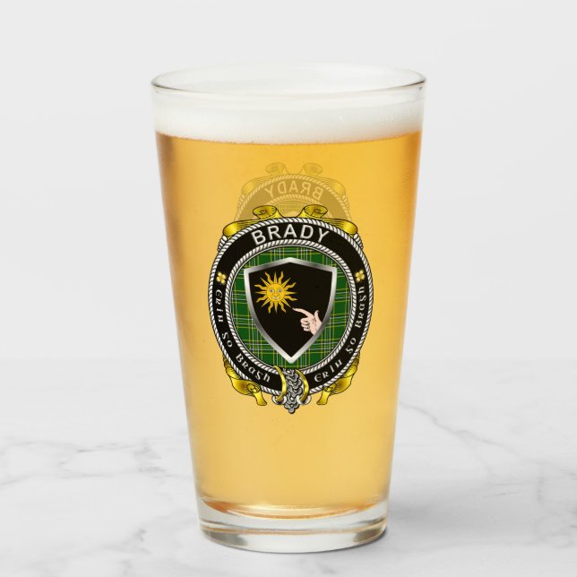 Verre de bière Brady Irish Shield (Devant (rempli))