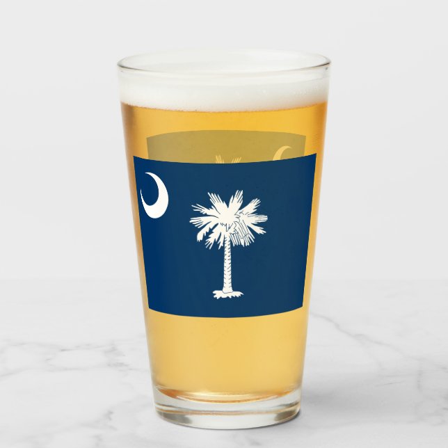 VERRE DE BIÈRE CAROLINA DU SUD (Devant (rempli))