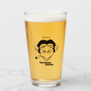 Verre De Bière Chimp Fumant Iconique