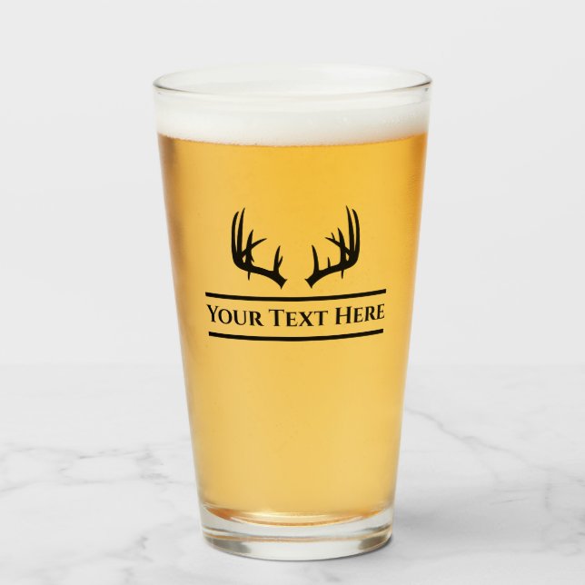 Verre de bière fait sur commande de chasse de (Devant (rempli))