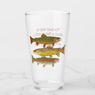 Verre de bière humoristique avec truite