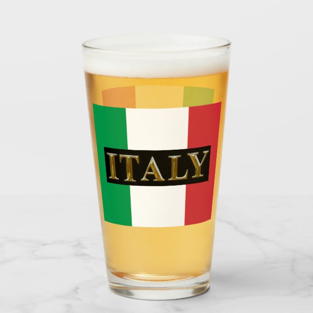 VERRE DE BIÈRE ITALIENNE (Devant (rempli))