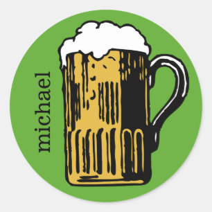 Verre de bière nom personnalisé et autocollants co