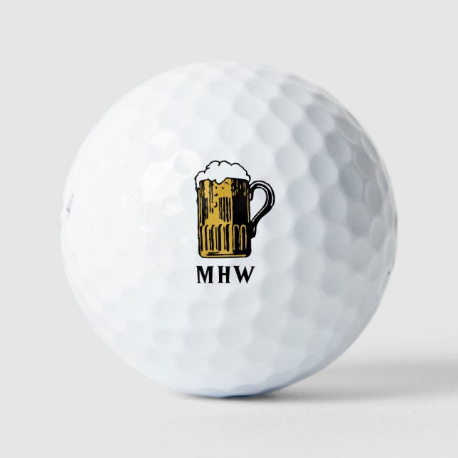Verre de bière personnalisé monogramme balles de g (Devant)