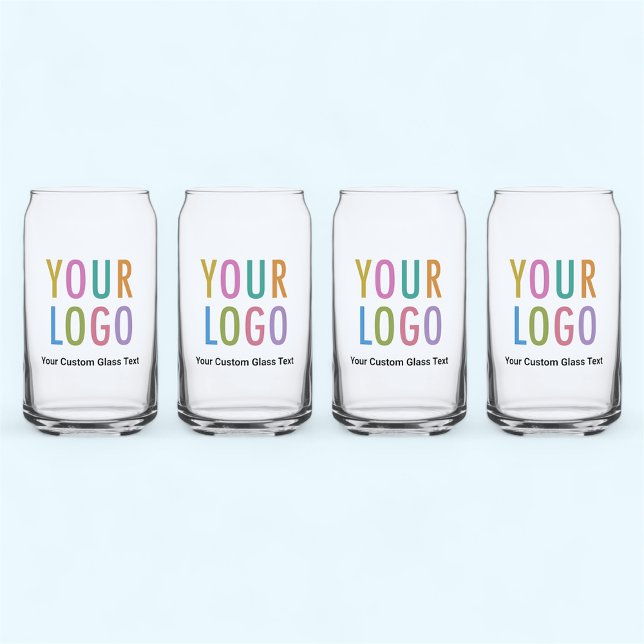 Verre de bière promotionnelle avec logo Set de 4 (MISOOK 16 oz Can Glass Set of 4 with Logo)