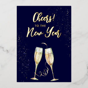 Verre de Champagne de Nouvel An Carte de Vacances