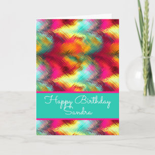 Verre de couleur vive Bonne carte d'anniversaire