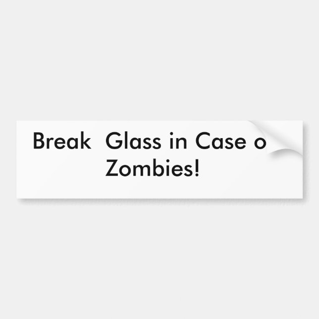 Verre de coupure en cas de zombis ! autocollant (Devant)