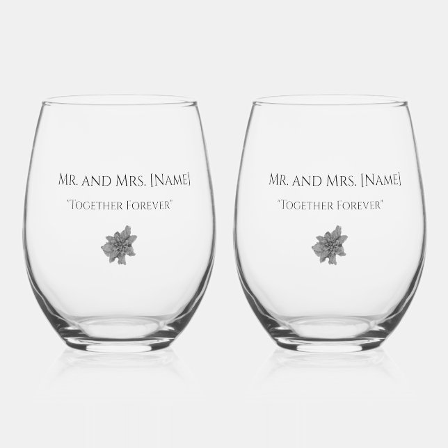 Verre de mariage élégant personnalisable (Recto)