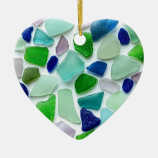Verre de mer Coeur Ornement de la fête des mères