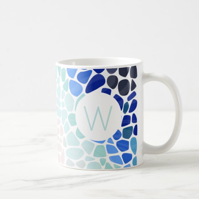 Verre De Mer Coloré Avec Mug Initial (Droite)