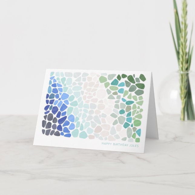 Verre de mer coloré Bonne carte d'anniversaire (Devant)