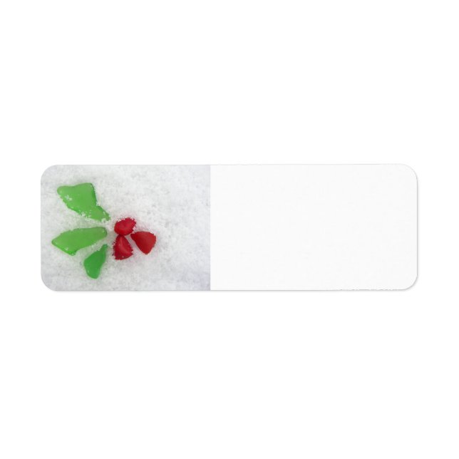 Verre de mer "Holly" sur neige Adresse de retour (Devant)