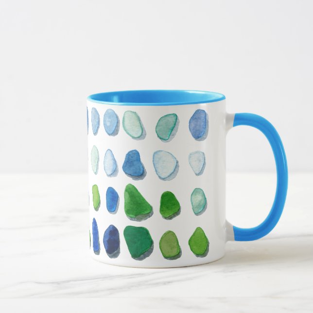 Verre de mer, tasse en verre d'art de plage (Droite)