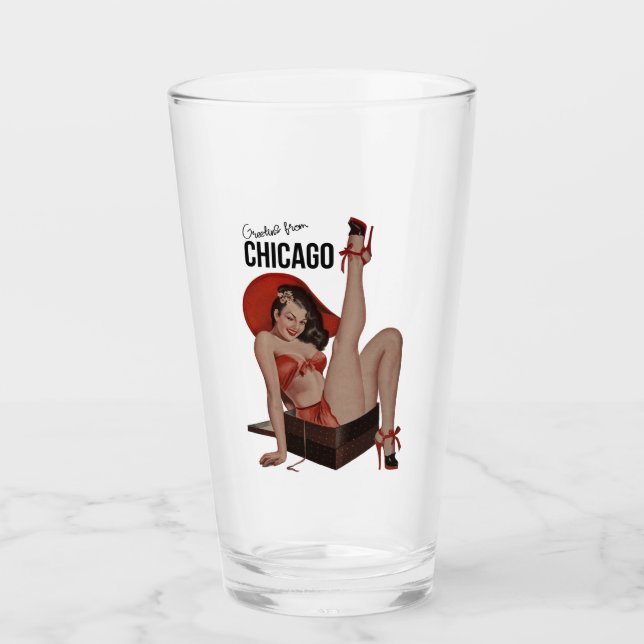 Verre de pinte de voyage de Chicago (Devant)