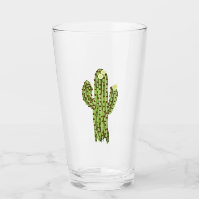Verre de pinte en fleurs au Saguaro (Devant)