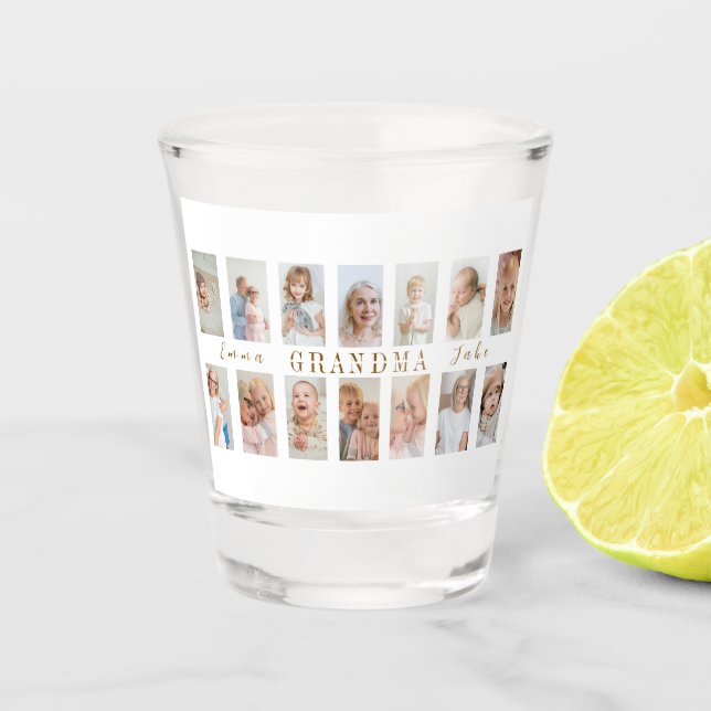 Verre de tir de grand-mère personnalisé | Photos p (Devant)