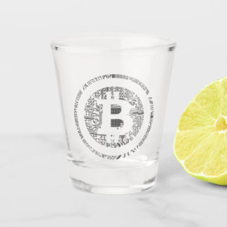 Verre de tir de la Circuice Bitcoin noir/blanc