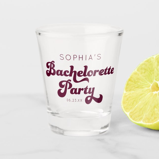 Verre de tir de la partie de Bachelorette rétro (Devant)