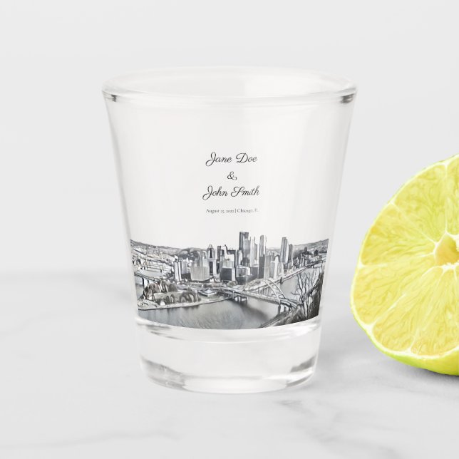 Verre de tir de Pittsburgh personnalisé (Devant)