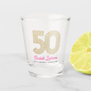 Verre de tir d'or et rose 50e anniversaire