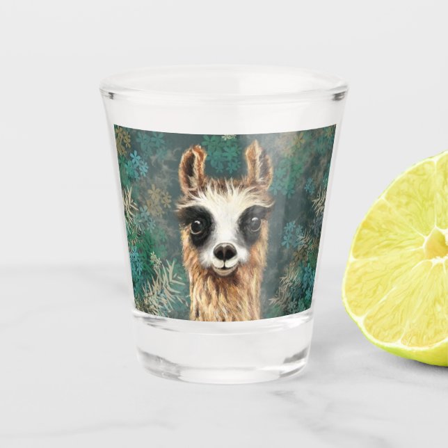 Verre de tir drôle avec Curious Baby Llama (Devant)
