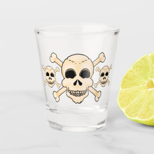 Verre de tir du crâne et des os croisés