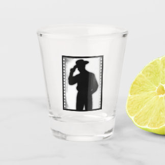 Verre de tir en silhouette de cowboy