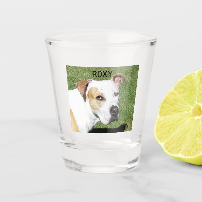 Verre de tir personnalisé avec photo de l'animal d (Devant)