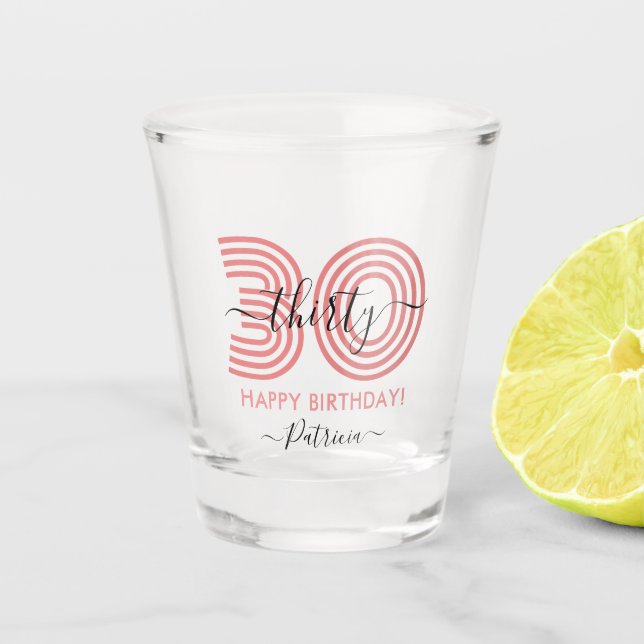 Verre de tir rose 30e anniversaire (Devant)