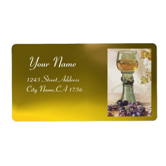 VERRE DE VIN BLANC, VIGNOBLE VIGNOBLE VIGNOBLE VIG (Devant)