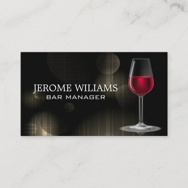 Verre de vin | Carte de visite de fond lumineux (Devant)