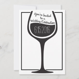 Verre de vin Faire-part de mariage