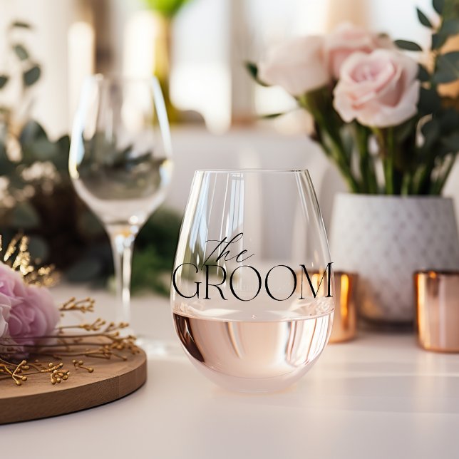 Verre De Vin Stemless Groom (Créateur téléchargé)