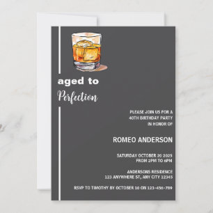 Verre de Whiskey Anniversaire Invitation