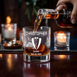 Verre de whisky Groom personnalisé