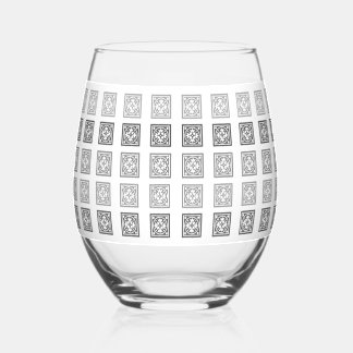 Verre décoratif noir et blanc