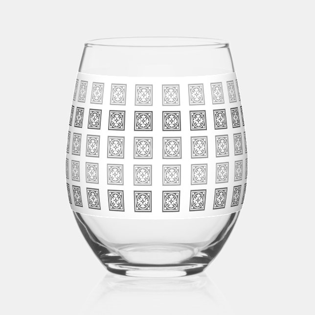 Verre décoratif noir et blanc (Recto)