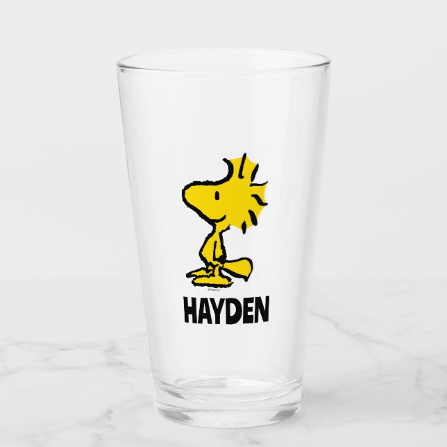 Verre Design classique Woodstock | Ajouter Votre Nom (Devant)