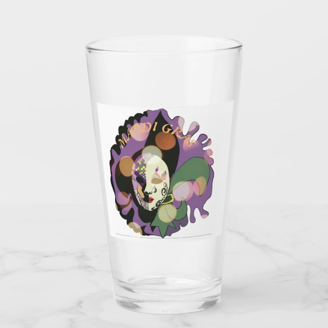 Verre Design de masque Mardi Gras Coloré (Devant)