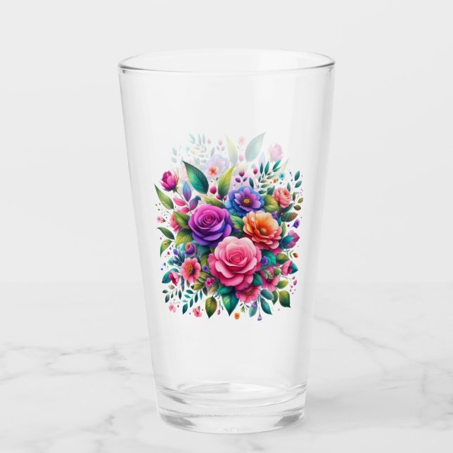 Verre Design floral coloré (Devant)