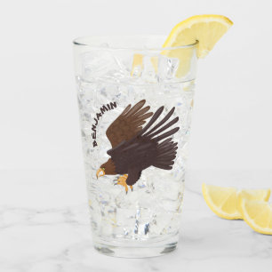 Verre dessin humoristique d'aigle royal