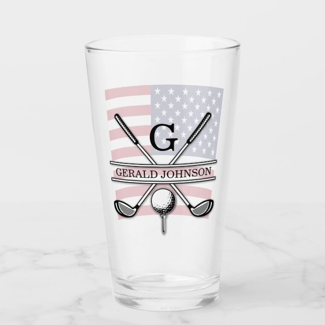 Verre Dessin patriotique du drapeau américain (Devant)