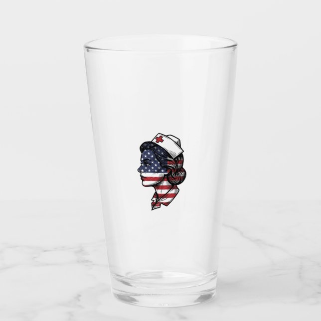 Verre Dessin vectoriel de profil d'infirmière avec drape (Devant)