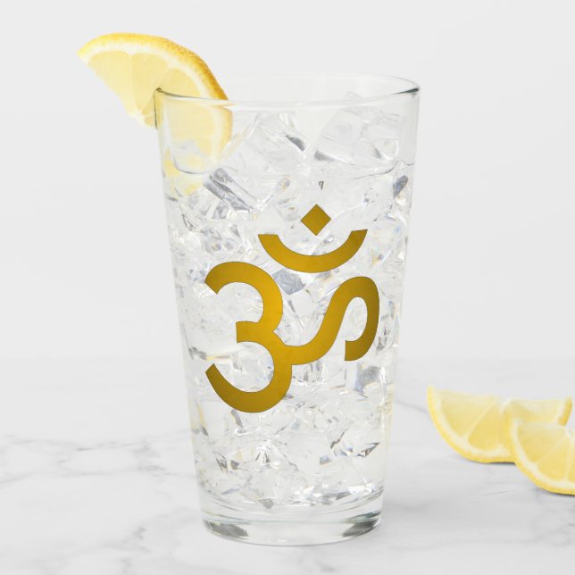 Verre Devanagari om (Devant glace)