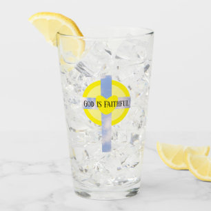 Verre Dieu est Croix fidèle guérison Bible Verse Jaune
