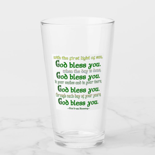 Verre Dieu te bénisse, bénédiction irlandaise (Devant)