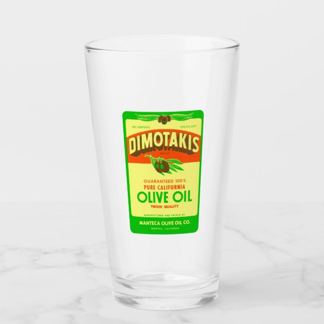 Verre Dimotakis Family Olive Oil Co. Manteca California (Devant)
